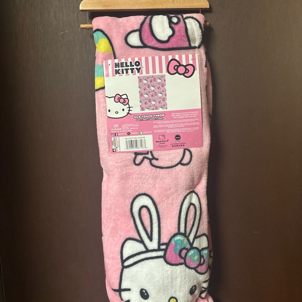 Hello Kitty Pink Kids/Childrens Easter Bunny/Chick Egg Blanket